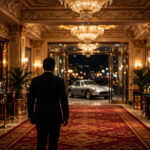 Who will be the next James Bond — tuxedo silhouette in a casino