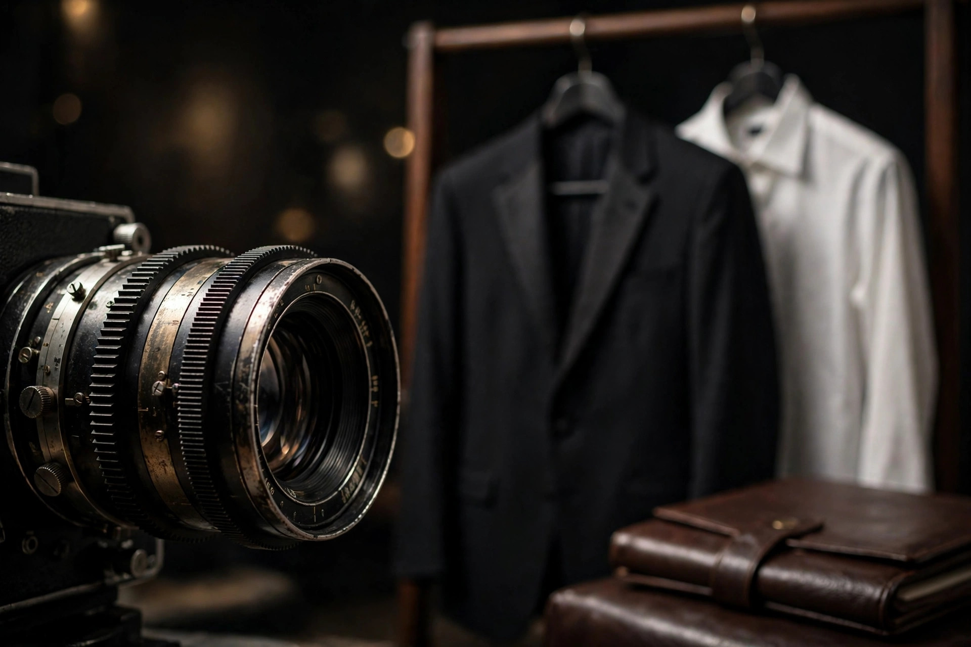 Vintage cinema camera and dinner jacket from the James Bond screen tests 2026