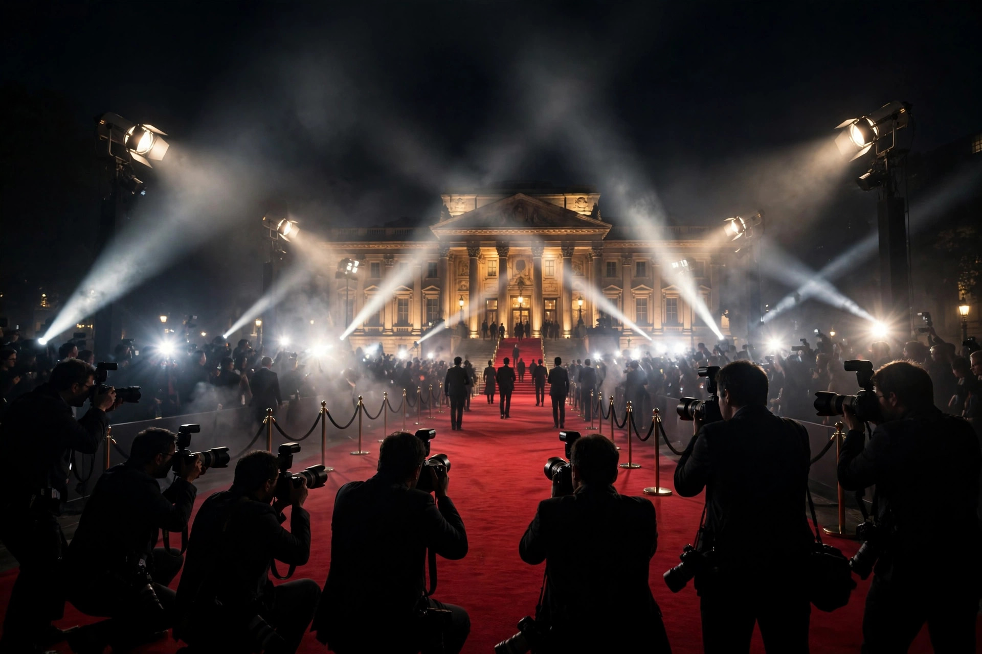 When will the next James Bond be announced — red carpet premiere event with camera flashes at night