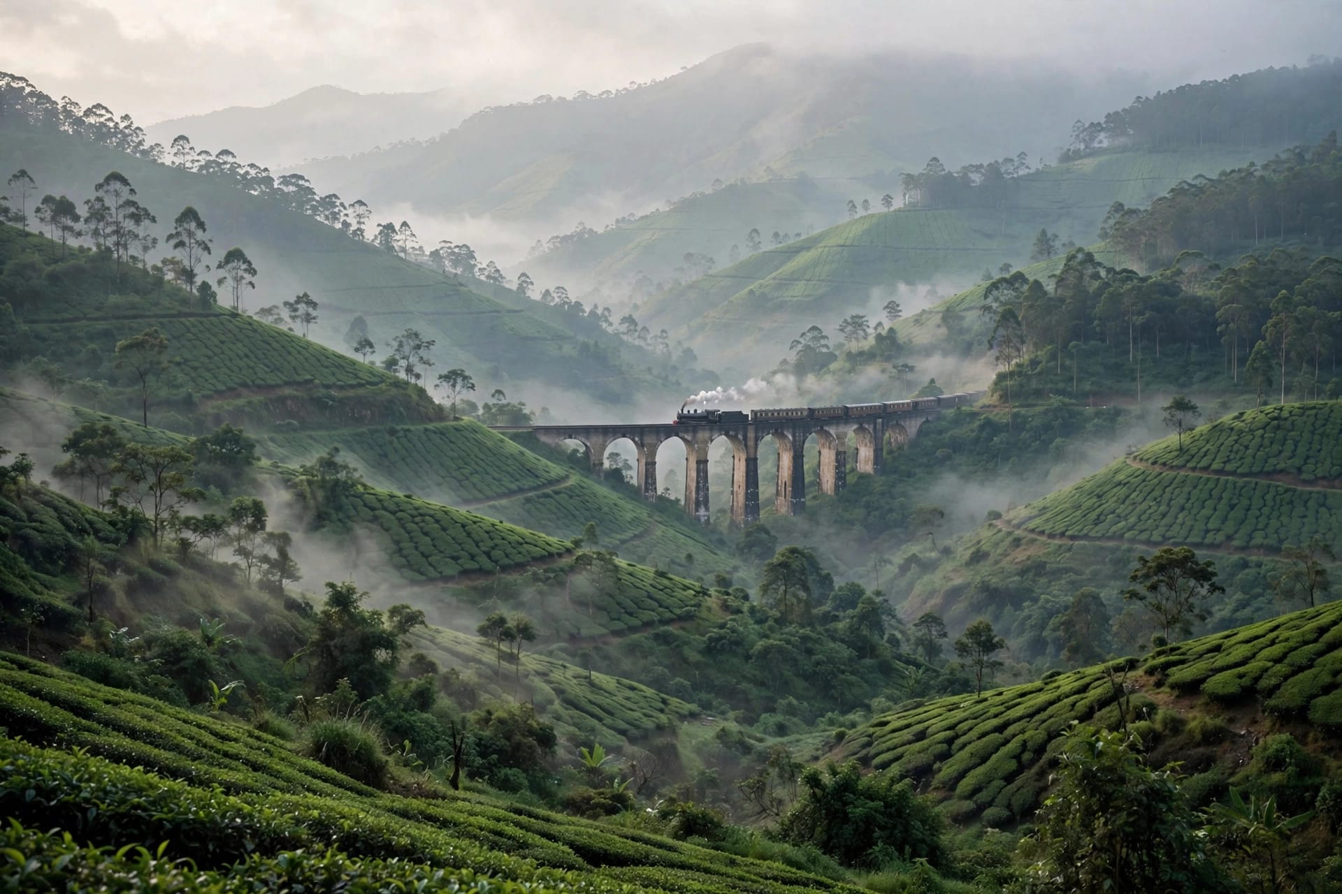 James Bond All In book release date 3 December 2026: mist-covered mountains of Kandy, Ceylon, the 1954 setting of Dan Jones's new 007 novella