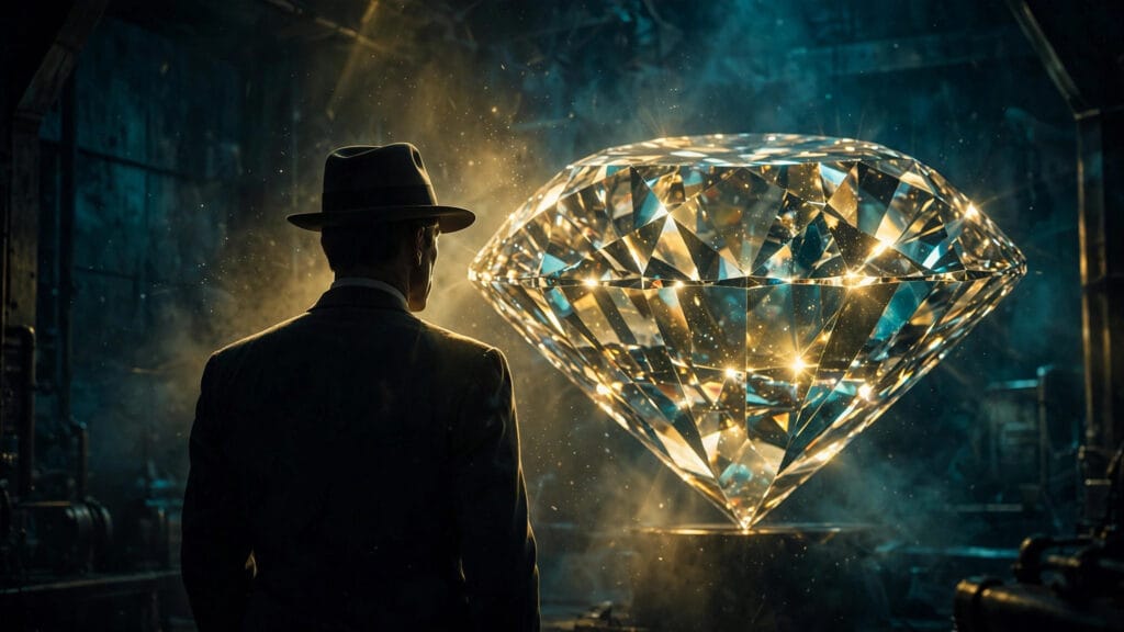 James Bond All In book by Dan Jones: 1950s spy silhouette with a giant diamond, release date 3 December 2026
